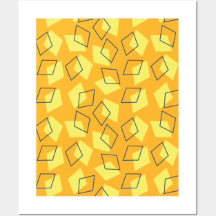 Yellow Diamond Seamless Pattern 018#001 Posters and Art